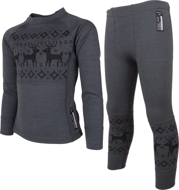 Lindberg Kids' Kåbdalis Merino Set Anthracite Lindberg