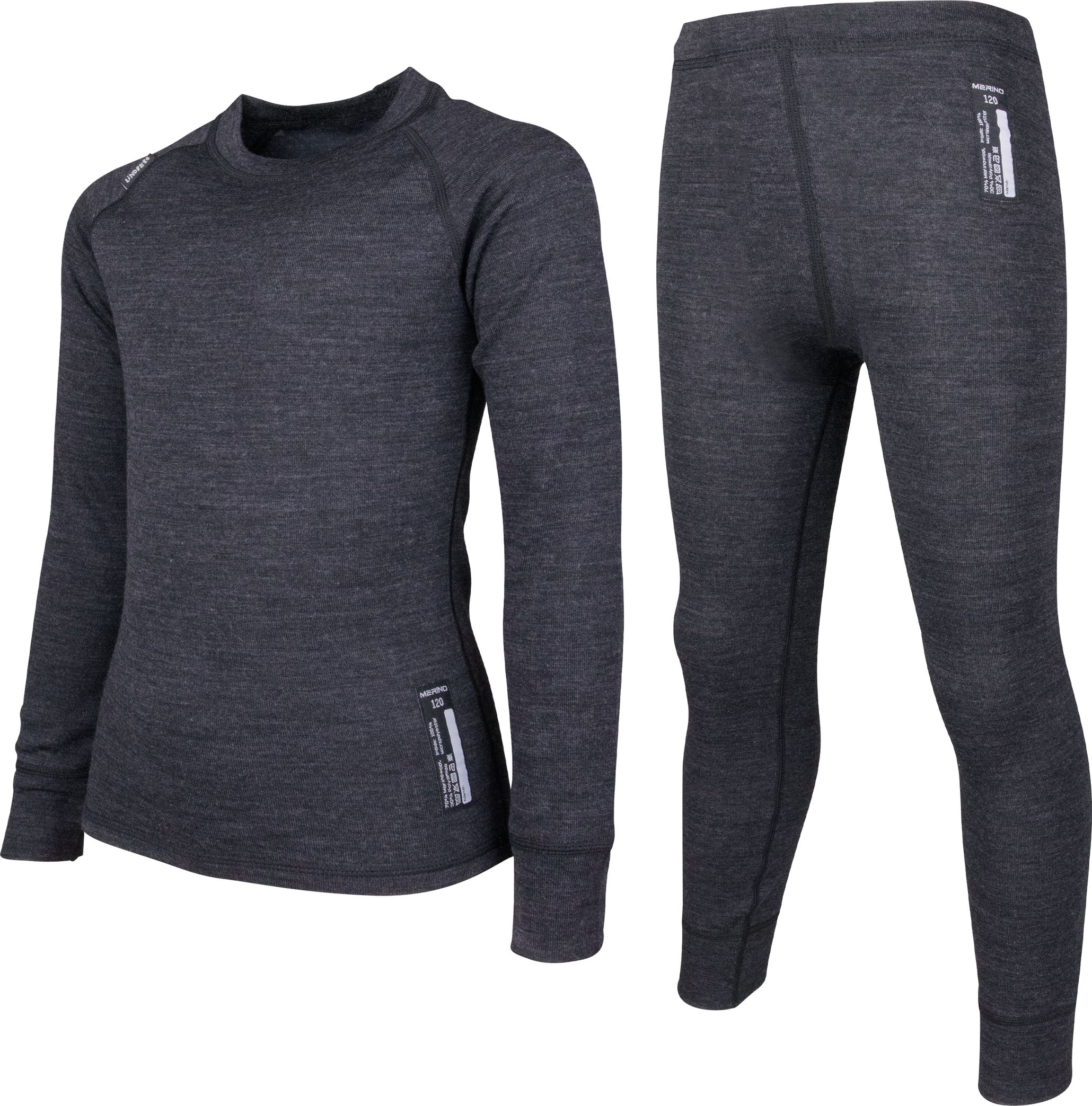 Lindberg Juniors' Merino Set Black Melange