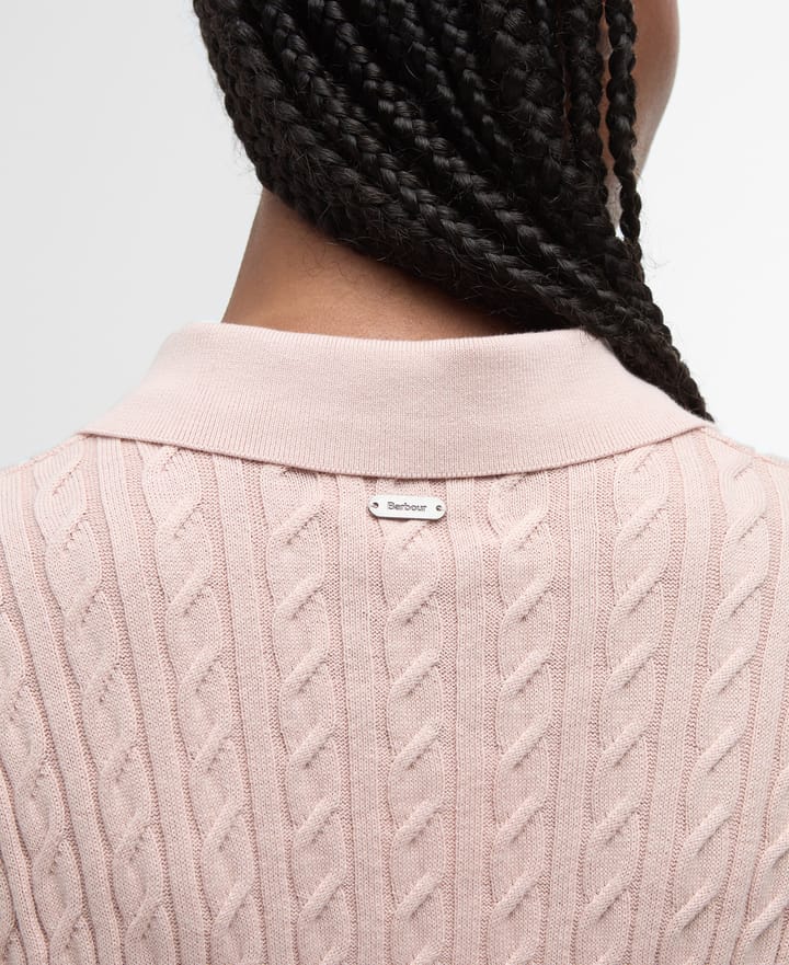 Barbour Women's Barbour Hartland Knitted Polo Jumper Primrose Pink Barbour Barbour Women's Barbour Hartland Knitted Polo Jumper Primrose Pink Barbour