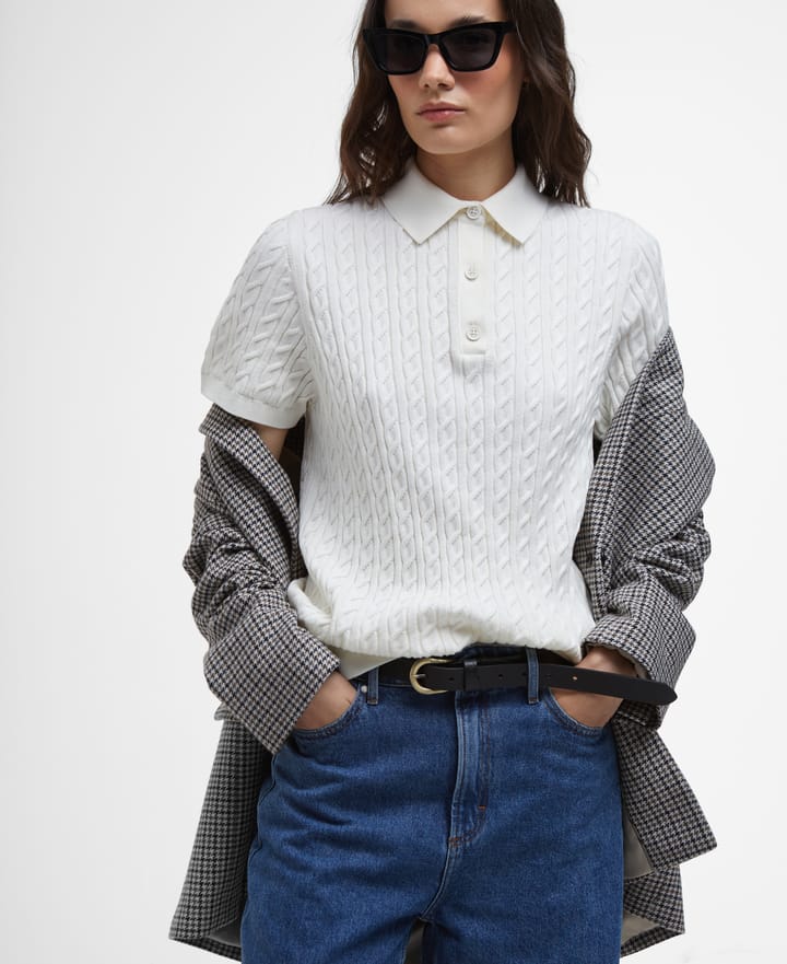 Barbour Women's Barbour Hartland Knitted Polo Jumper Cloud Barbour Barbour Women's Barbour Hartland Knitted Polo Jumper Cloud Barbour