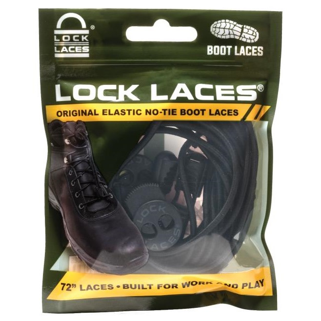 Lock Laces 72" Shoelaces Black Skotillbehör OneSize
