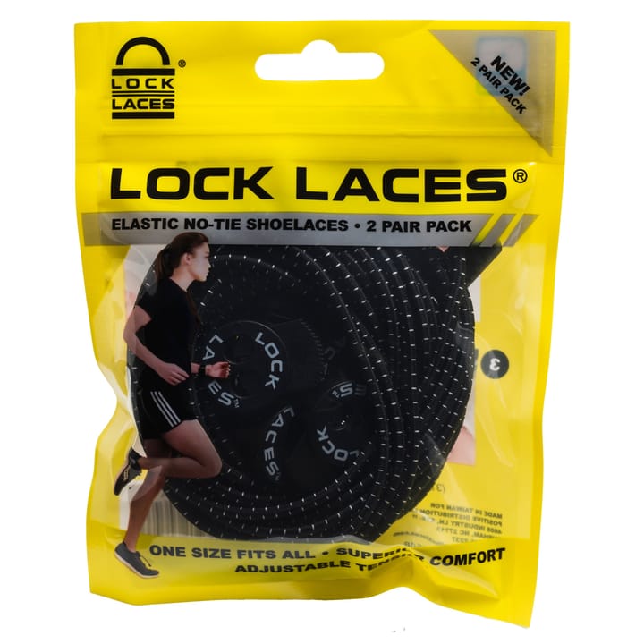 Lock Laces No Tie Shoelaces 2-pack Black Lock Laces