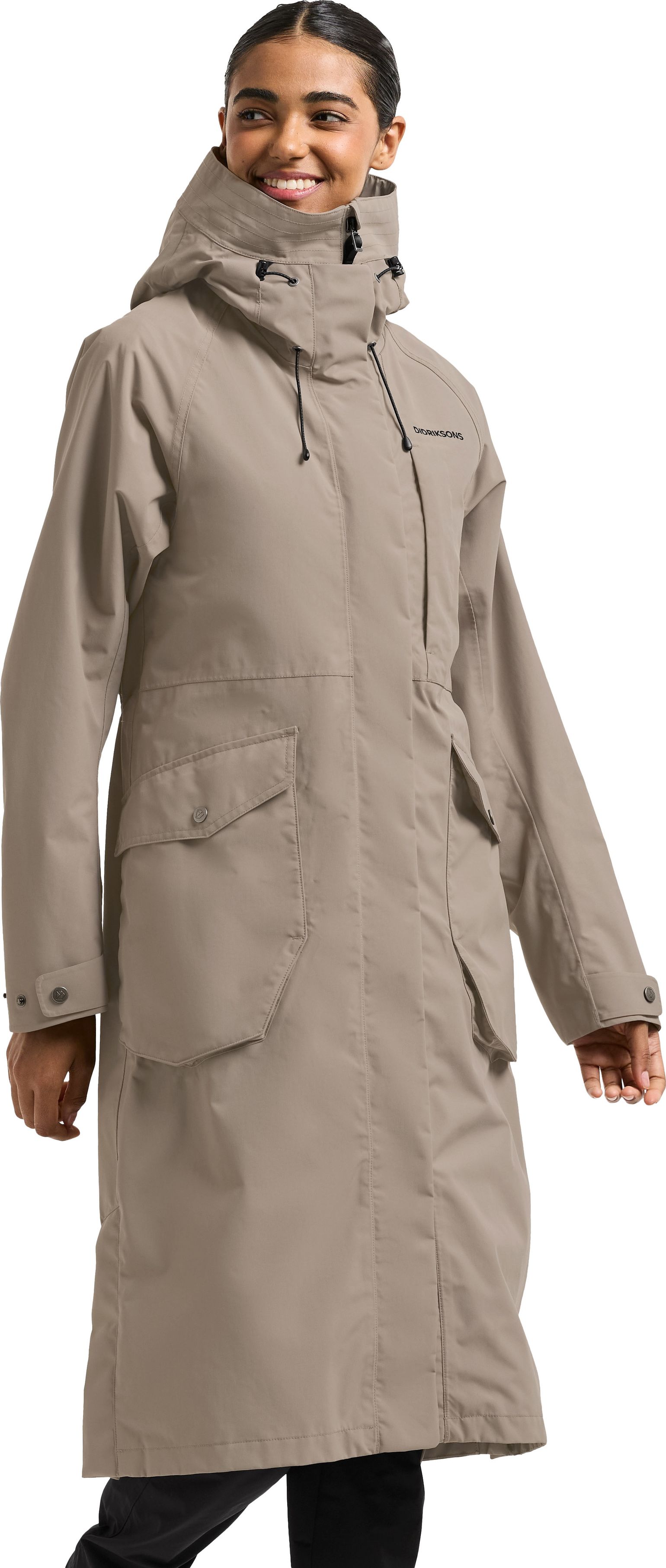 Didriksons Women's Louise Parka Long Ash Brown