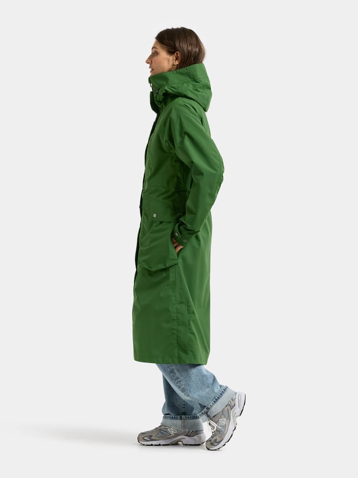 Didriksons Women's Louise Parka Long Velvet Green Didriksons