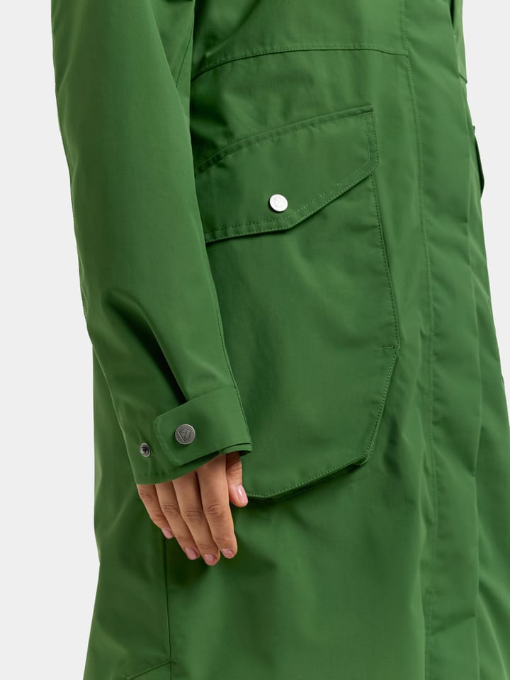 Didriksons Women's Louise Parka Long Velvet Green Didriksons