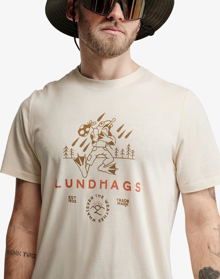 Lundhags Men's Järpen Printed T-Shirt Chalk White Lundhags