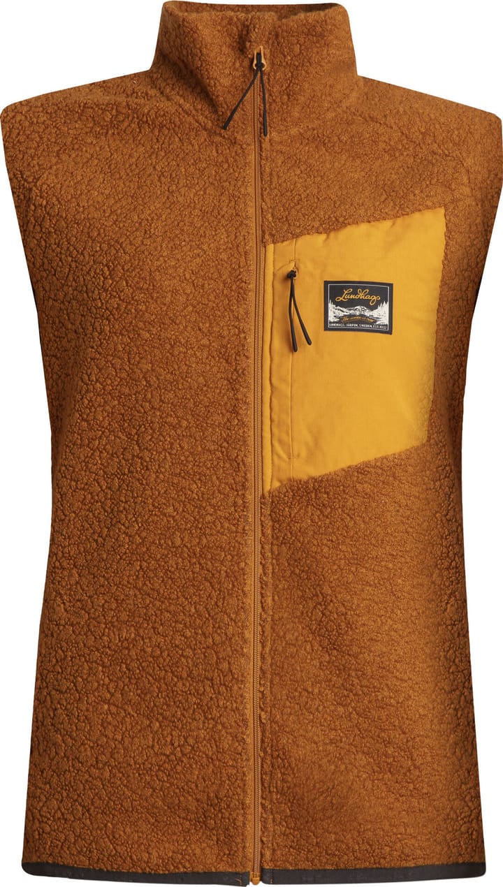 Women's Flok Wool Pile Vest Dark Gold Lundhags