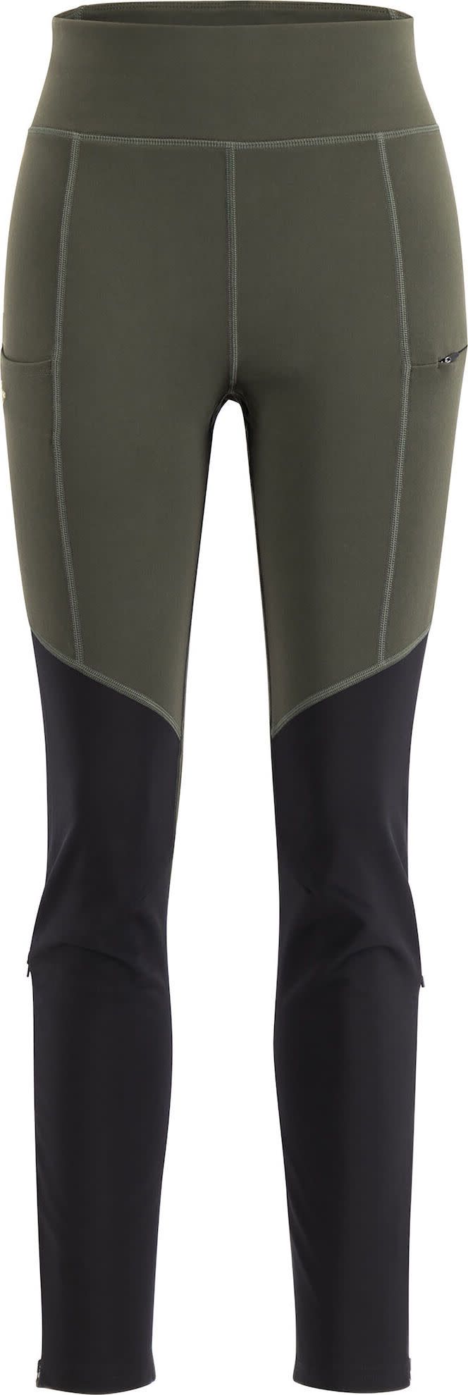 Women's Fulu Wool Tights DK Forest Green/Black