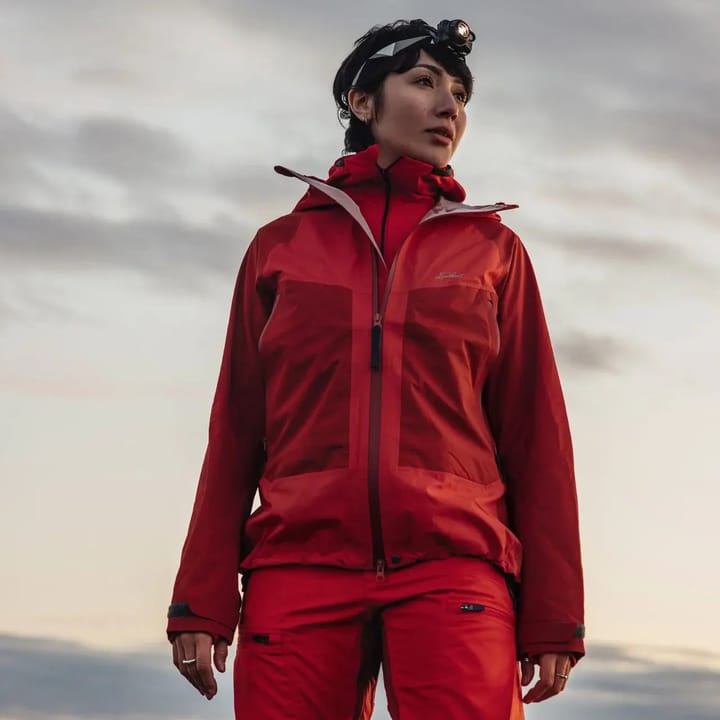 Women's Padje Light Waterproof Jacket Lively Red/Mellow Red Lundhags