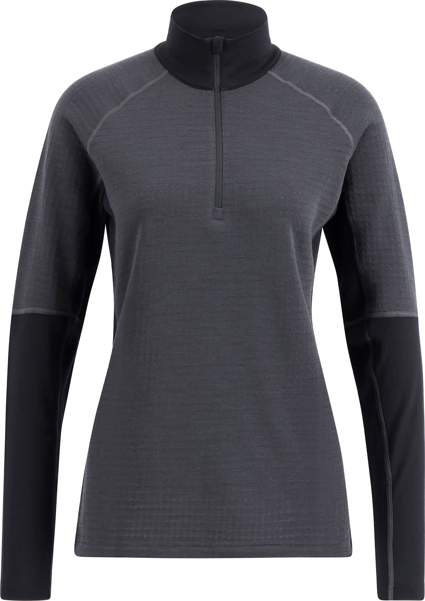 Lundhags Women's Prime Merino Half Zip Charcoal/Black Undertøy overdel XL