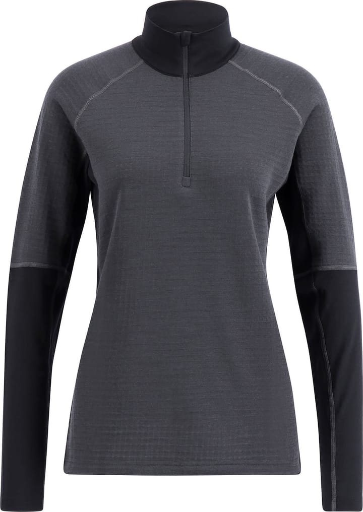 Lundhags Women's Prime Merino Half Zip Charcoal/Black Lundhags