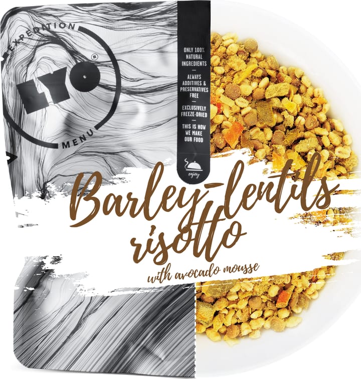 Lyofood Barley-Lentils Risotto With Avocado Mousse Onecolour Lyofood Lyofood Barley-Lentils Risotto With Avocado Mousse Onecolour Lyofood