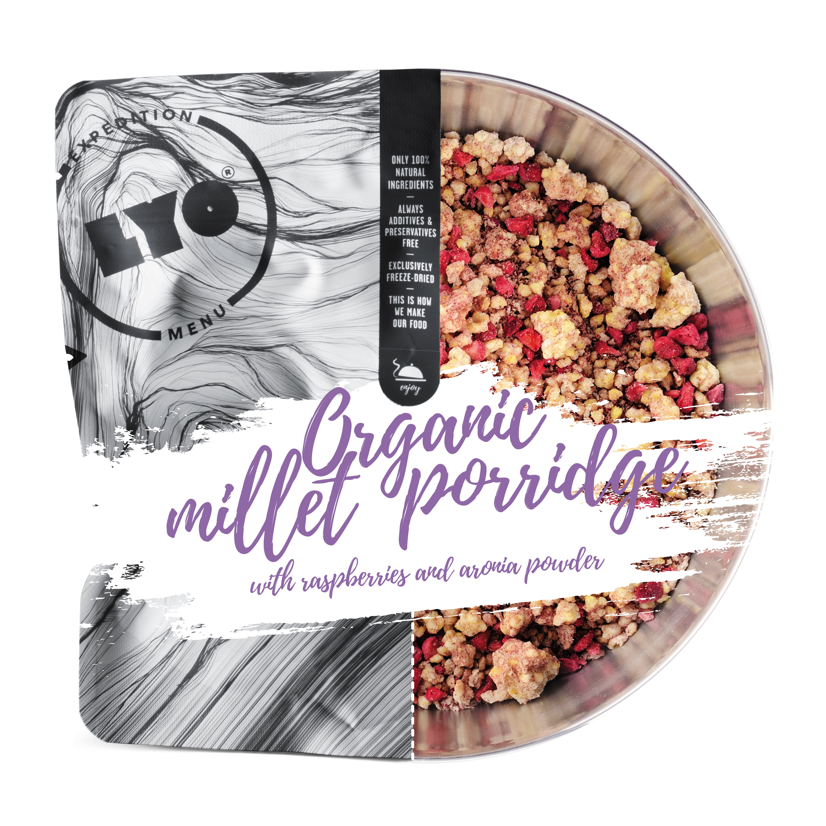 Organic Millet Porridge With Raspberries Onecolour