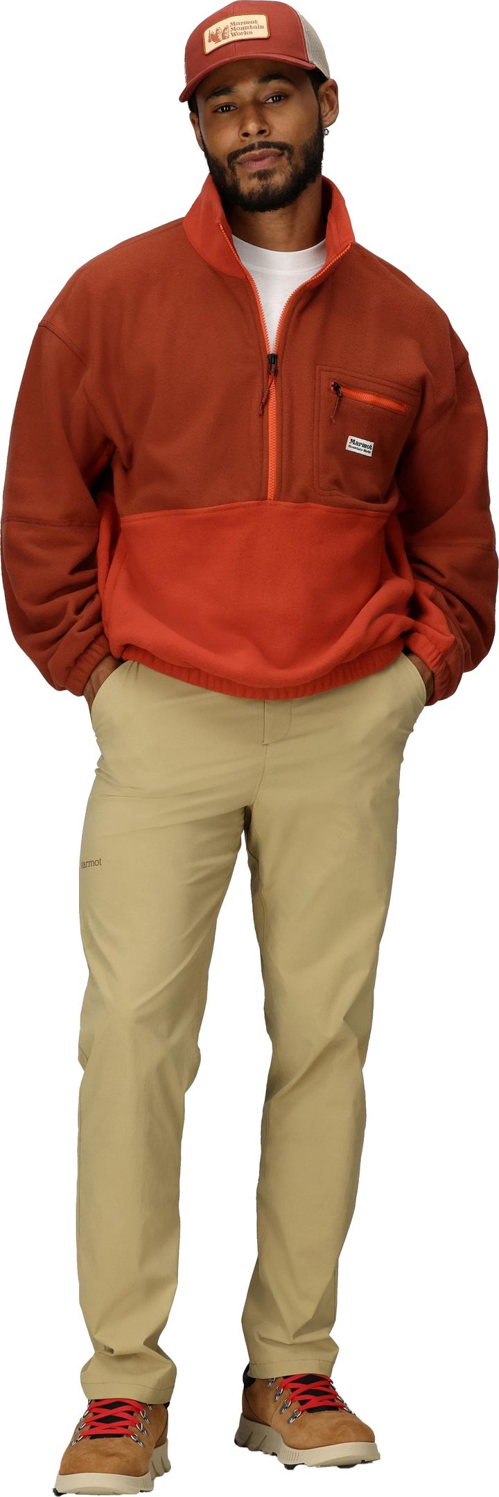 Marmot Men's Retro Rocklin 1/2 Zip Pecan/sumac Marmot Marmot Men's Retro Rocklin 1/2 Zip Pecan/sumac Marmot