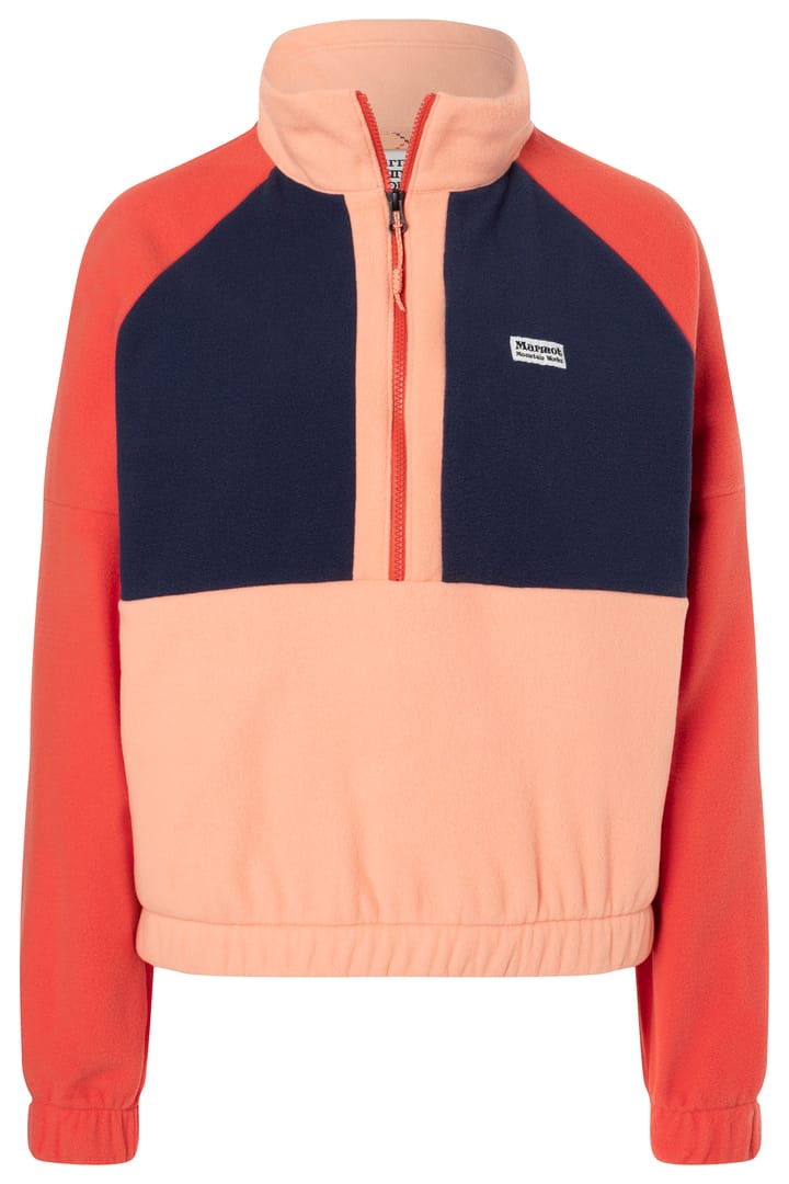 Marmot Women's Retro Rocklin 1/2 Zip Fresh Apricot/arctic Navy/ginger Blossom Marmot