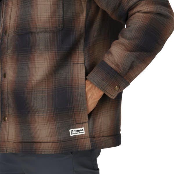 Marmot Men's Ridgefield Sherpa Flannel Shirt Jacket Black Marmot