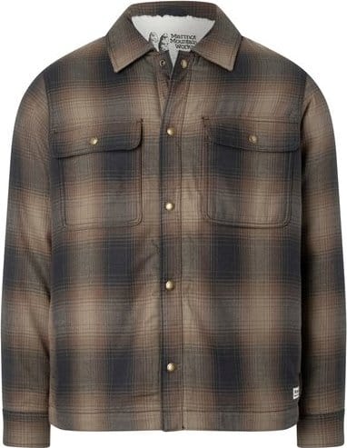 Marmot Men's Ridgefield Sherpa Flannel Shirt Jacket Black Marmot