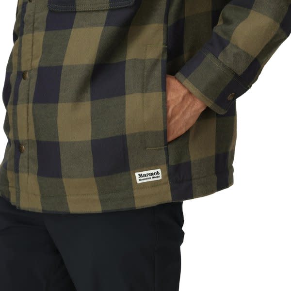 Marmot Men's Ridgefield Sherpa Flannel Shirt Jacket Nori/black Marmot