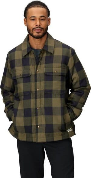 Marmot Men's Ridgefield Sherpa Flannel Shirt Jacket Nori/black Marmot