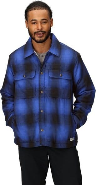 Marmot Men's Ridgefield Sherpa Flannel Shirt Jacket Oxide Blue Marmot