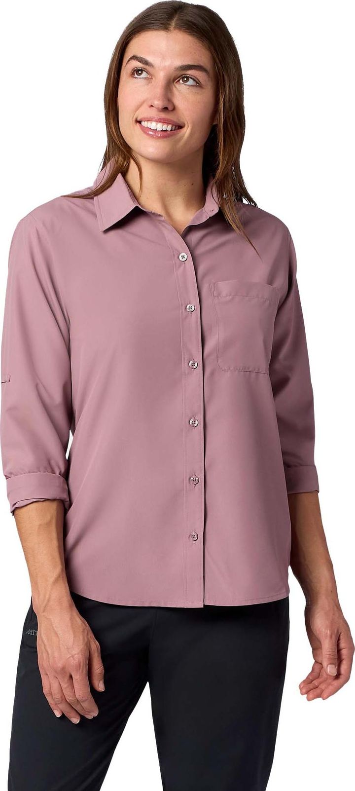 Marmot Women's Airexchange Upf 40 Ls Shirt Light Mauve Marmot