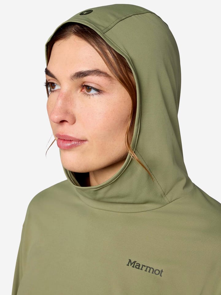 Marmot Women's Airexchange Upf 50 Hoody Olive Grove Marmot