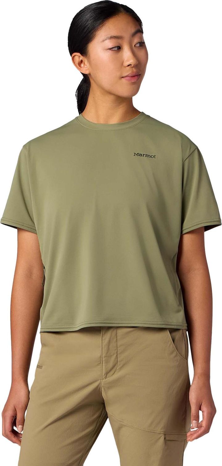 Marmot Women's Airexchange Upf 50 Crew Ss Olive Grove Marmot