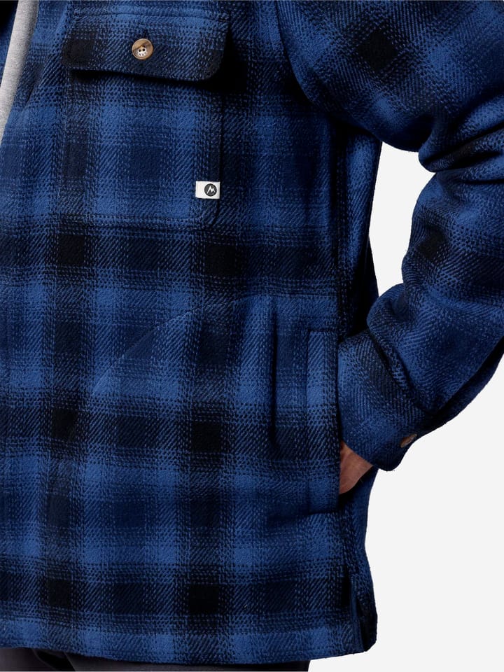 Marmot Men's Pinecrest Heavyweight Flannel Overshirt Nightfall Navy Shadow Plaid Marmot