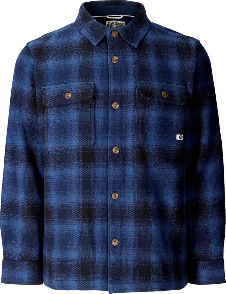 Marmot Men's Pinecrest Heavyweight Flannel Overshirt Nightfall Navy Shadow Plaid Marmot