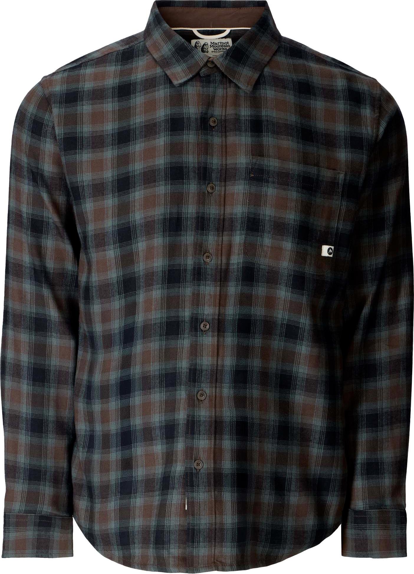 Marmot Rush Creek Lightweight Flannel Ls Hickory Nut Plaid