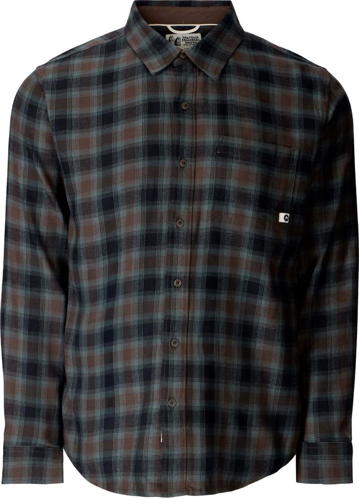 Marmot Rush Creek Lightweight Flannel Ls Hickory Nut Plaid Marmot