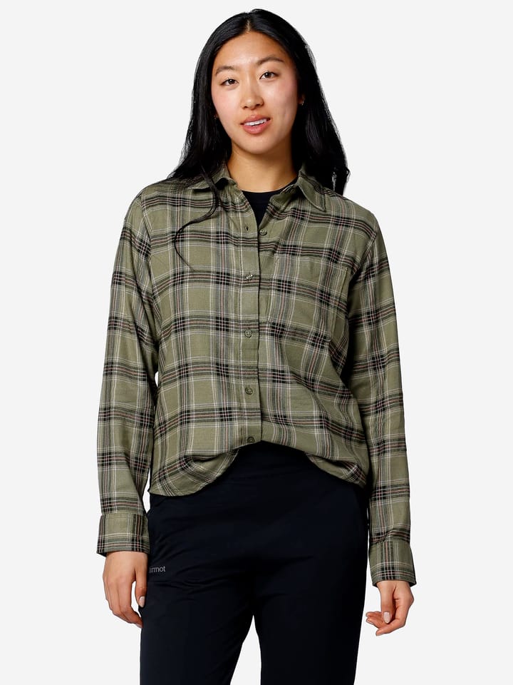 Marmot Women's Rush Creek Lightweight Flannel Ls Olive Grove Plaid Marmot