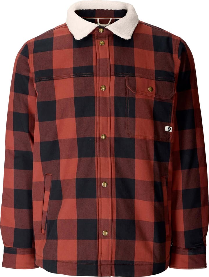 Marmot Men's Hidden Peaks Shirt Jacket Pecan Buffalo Plaid Marmot