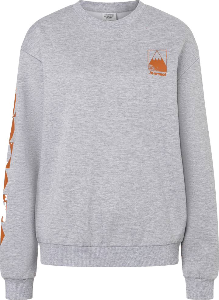 Marmot Women's Mountain Geo Crew Sweatshirt Grey Heather Marmot