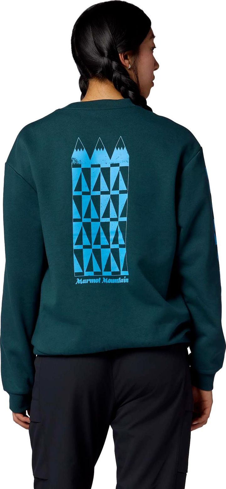 Marmot Women's Mountain Geo Crew Sweatshirt Water Cave Marmot