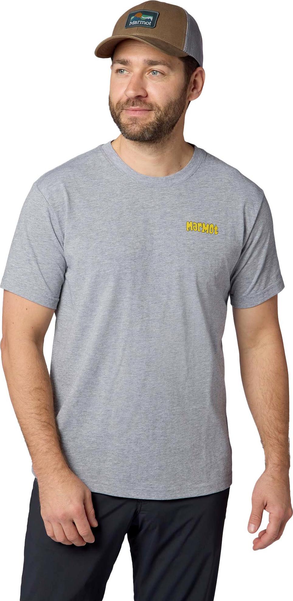 Marmot Men's Marty Goggles Tee Short Sleeve Grey Heather
