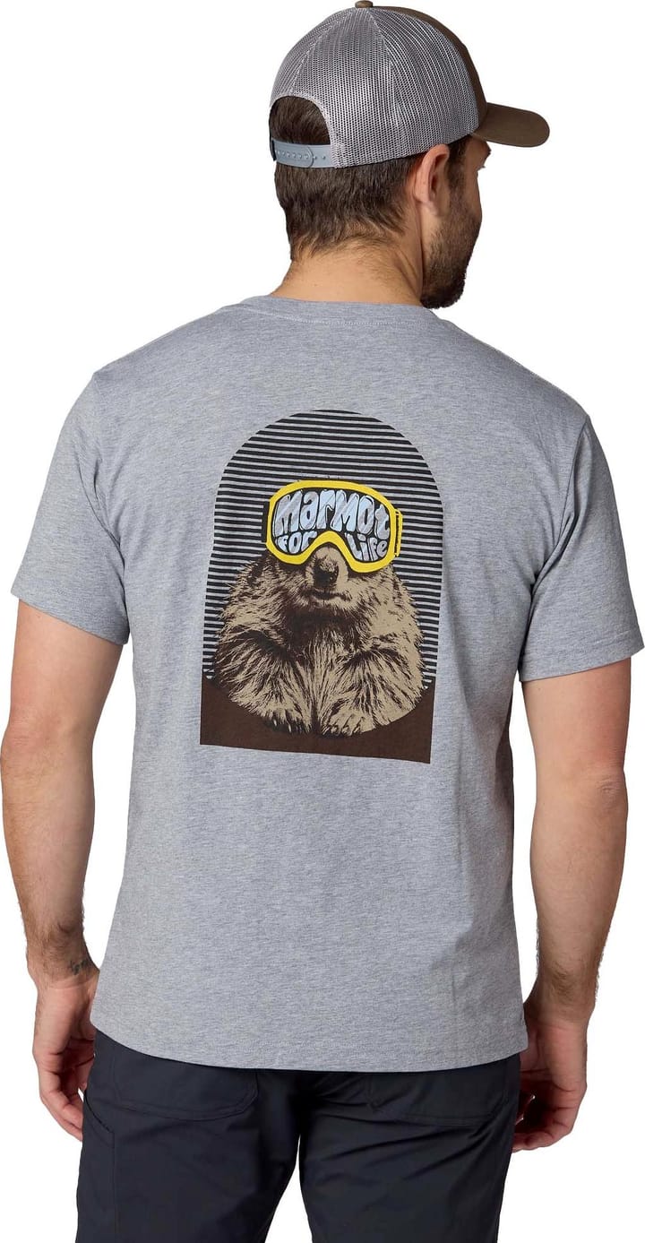 Marmot Men's Marty Goggles Tee Short Sleeve Grey Heather Marmot