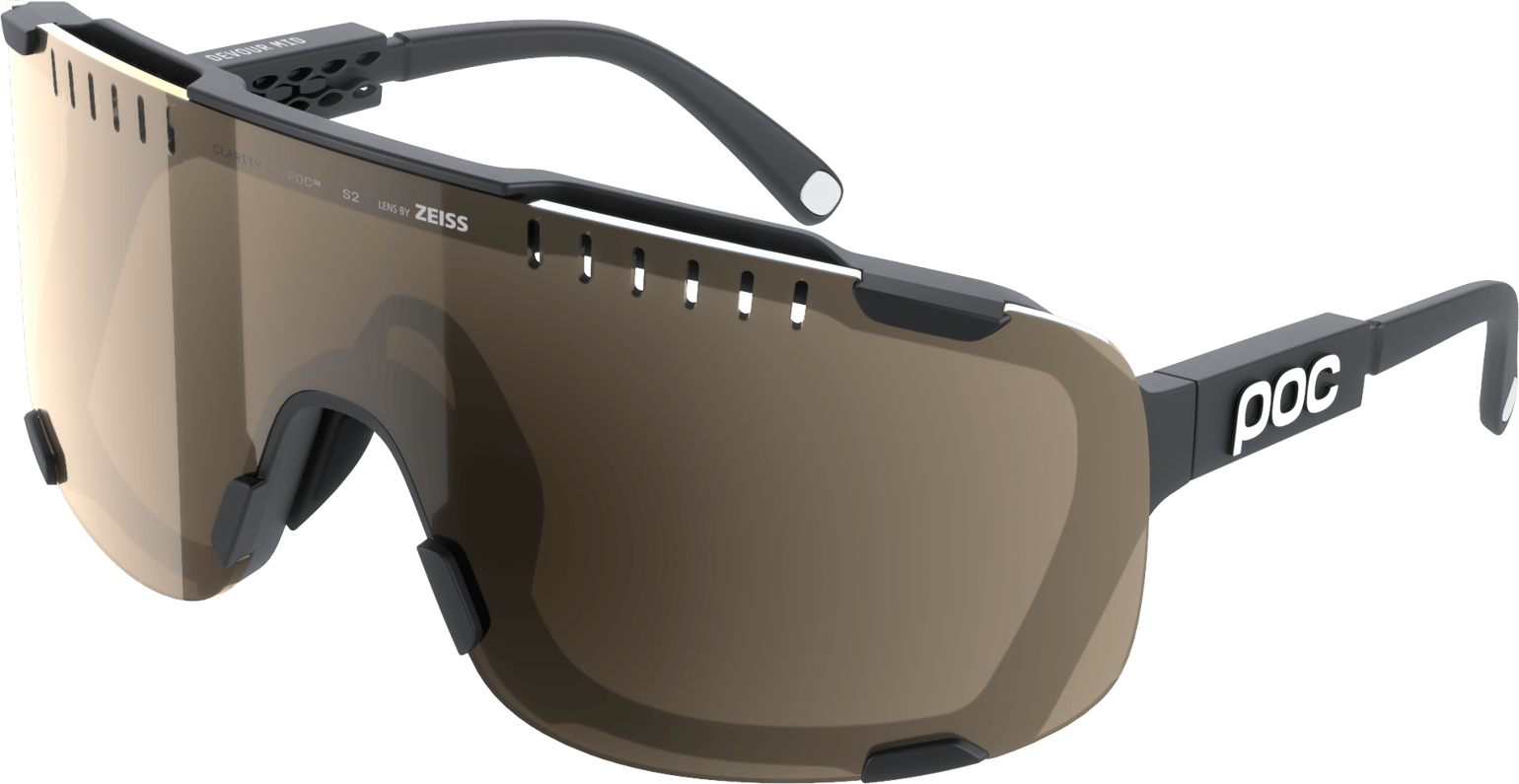 POC Devour Mid Bike Sunglasses Uranium Black/Clarity Trail/Partly Sunny Silver