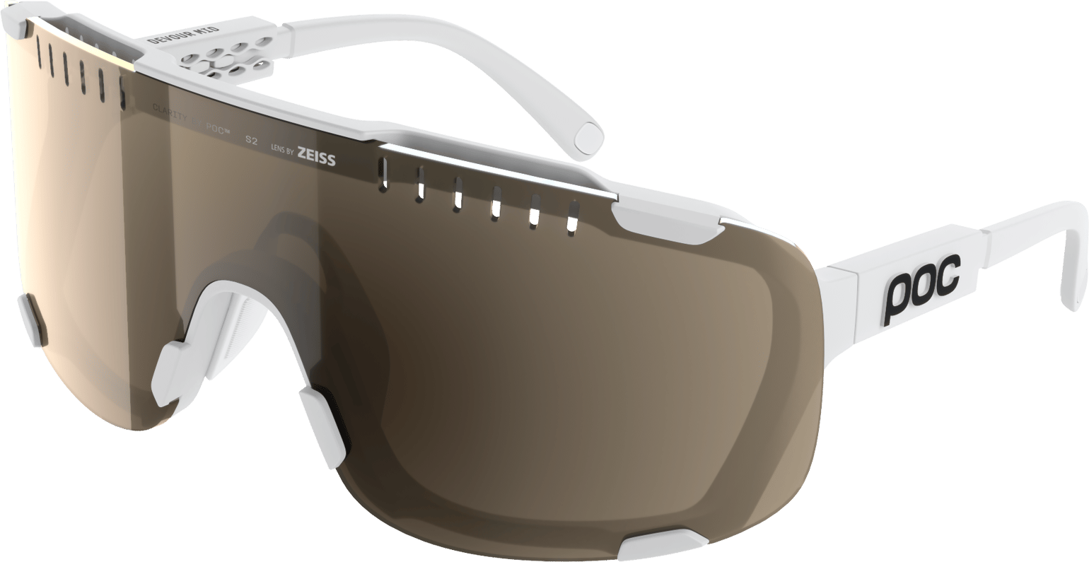 POC Devour Mid Bike Sunglasses Hydrogen White/Clarity Trail /Partly Sunny Silver