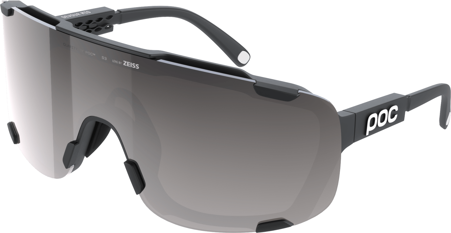 POC Devour Mid Bike Sunglasses Uranium Black/Clarity Road/Sunny Silver