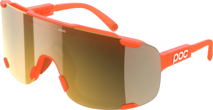 POC Devour Mid Bike Sunglasses Fluo. Orange Translucent/Clarity Road/Partly Sunny Gold POC