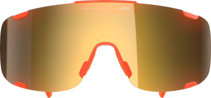 POC Devour Mid Bike Sunglasses Fluo. Orange Translucent/Clarity Road/Partly Sunny Gold POC