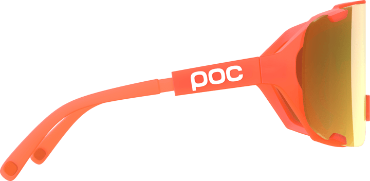 POC Devour Mid Bike Sunglasses Fluo. Orange Translucent/Clarity Road/Partly Sunny Gold POC