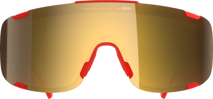 POC Devour Mid Bike Sunglasses Prismane Red/Clarity Road/Partly Sunny Gold POC