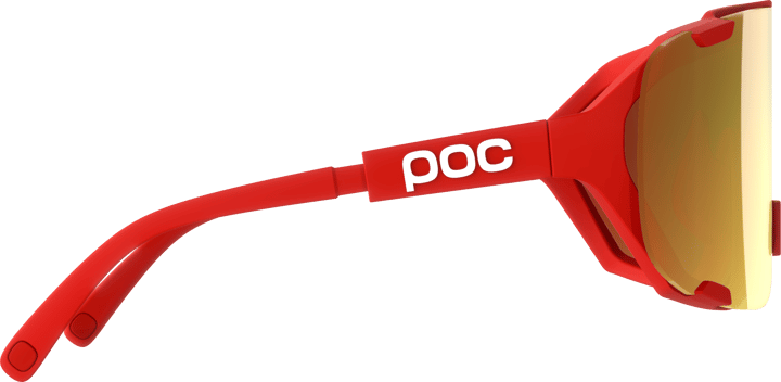 POC Devour Mid Bike Sunglasses Prismane Red/Clarity Road/Partly Sunny Gold POC