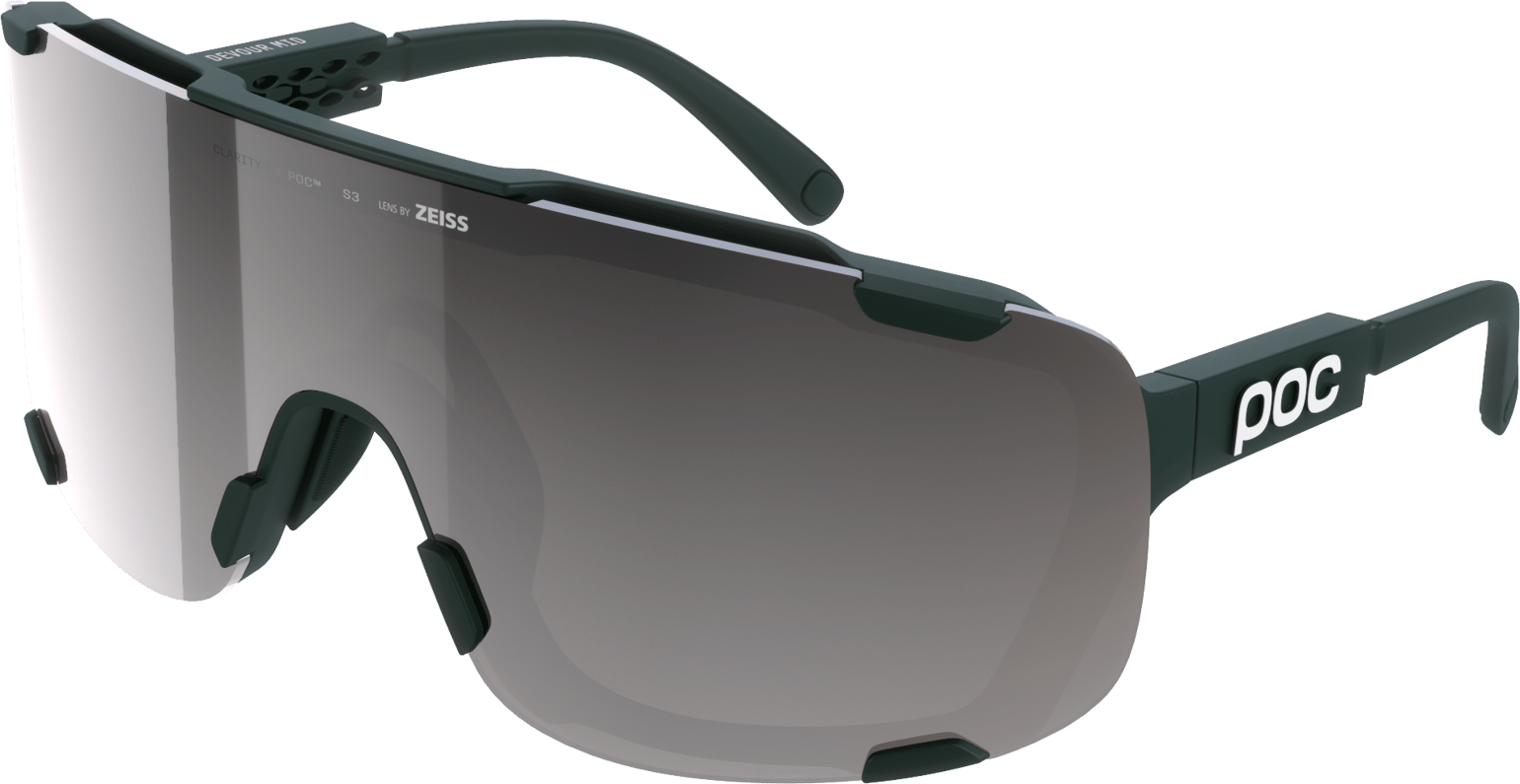 POC Devour Mid Bike Sunglasses Pargasite Green/Clarity Road/Sunny Silver