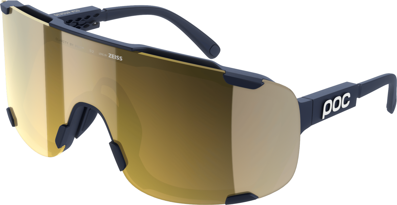 POC Devour Mid Bike Sunglasses Apatite Navy/Clarity Road/Partly Sunny Gold