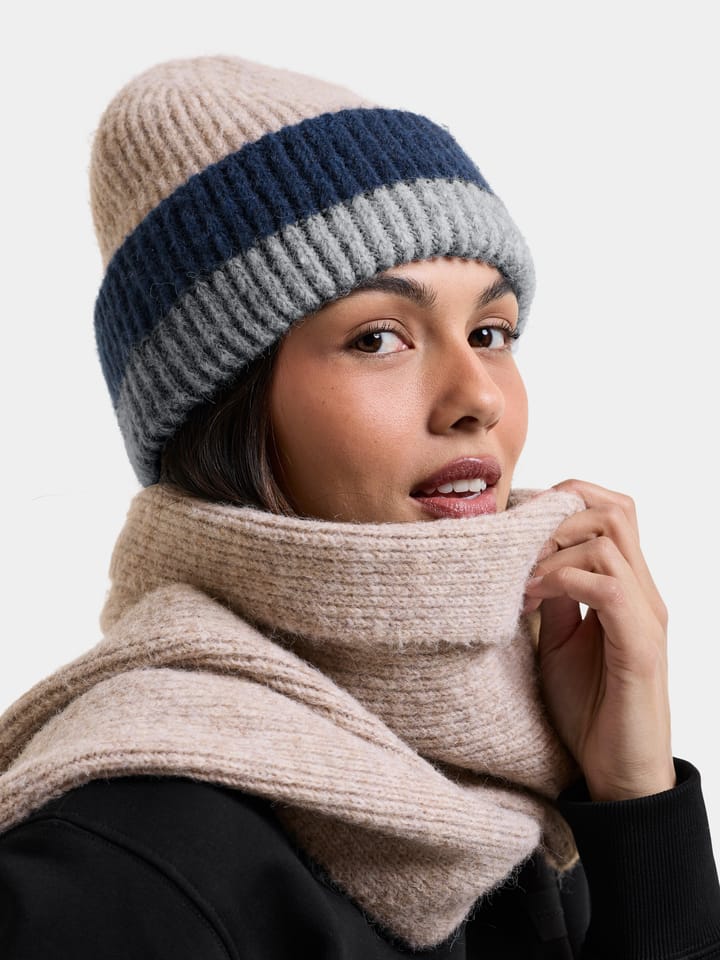 Didriksons Women's Malin Striped Beanie Beige Mel Multicolour Didriksons
