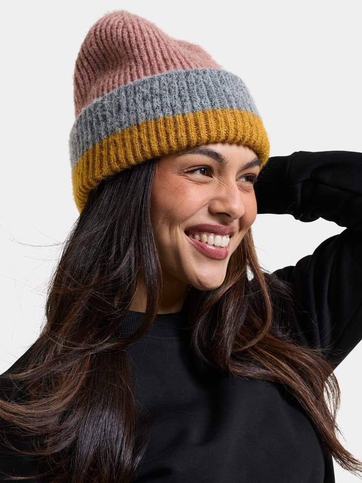 Didriksons Women's Malin Striped Beanie Ash Rose Multicolour Didriksons