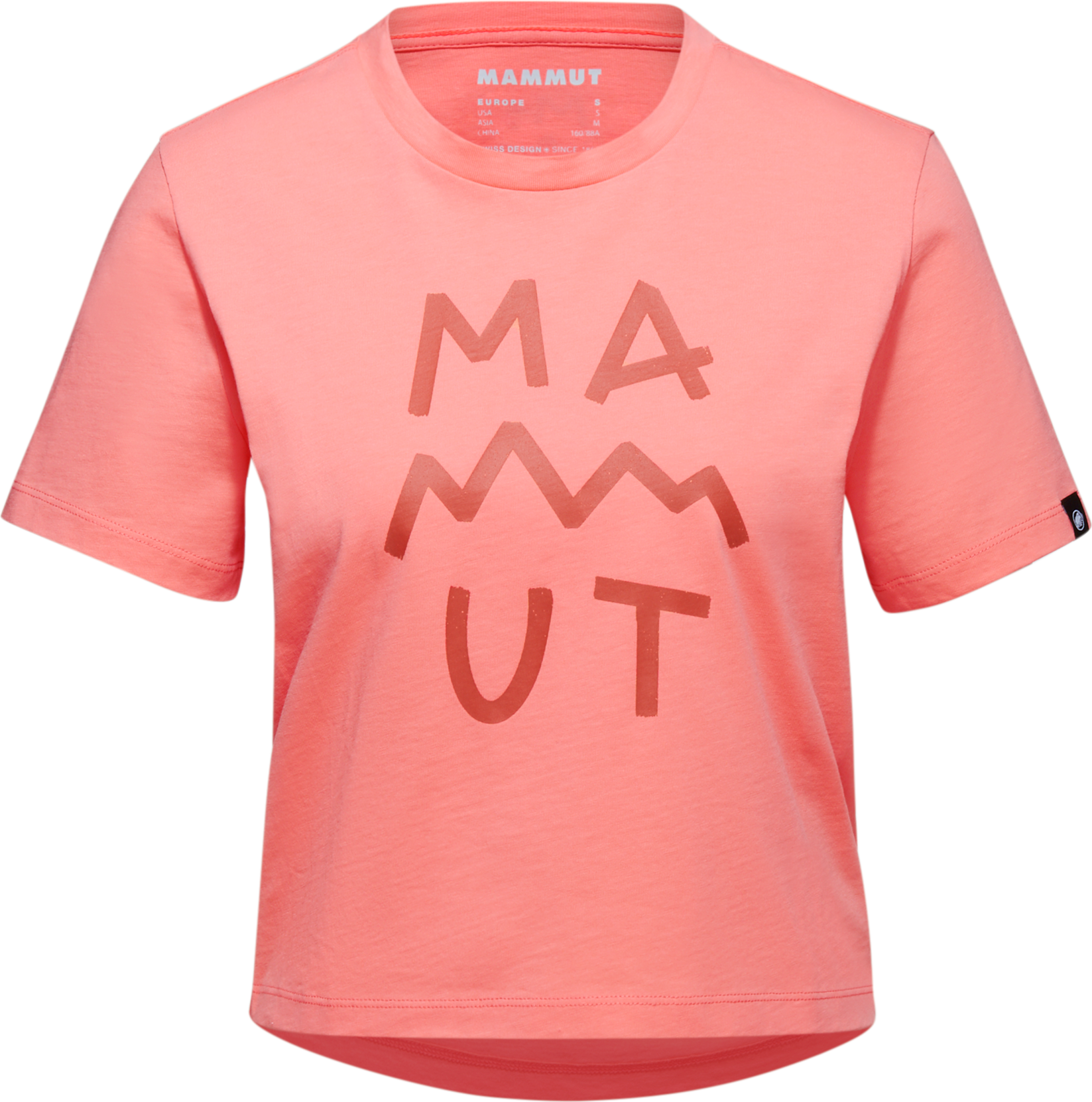 Mammut Women's Massone T-Shirt Cropped Lettering salmon XS, Salmon